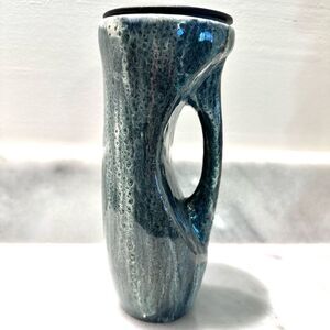 Handmade One Of A Kind Pottery Hot Or Cold Ceramic Mug With Lid Multicolor